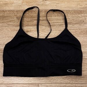 Black Women's Sports Bra with Thin Straps